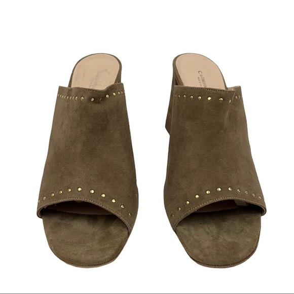 LA CANADIENNE studded peep toe mules - Picture 4 of 8